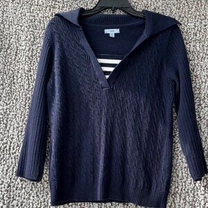 IZOD Dark Blue Nautical Long Sleeve Sweater